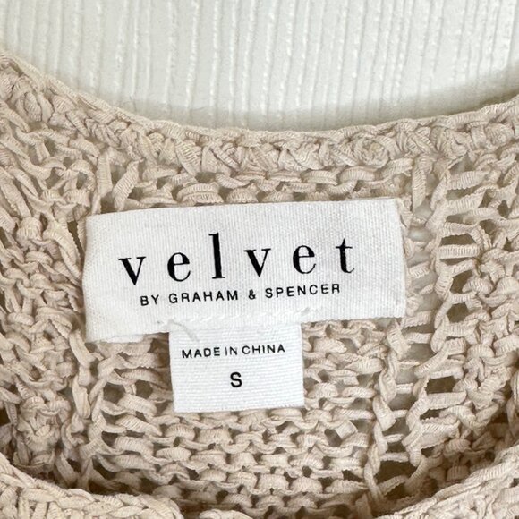 Velvet Women's Layla Tank Cotton Crocheted Cropped MSRP $139 Women's Size Small - Picture 6 of 8